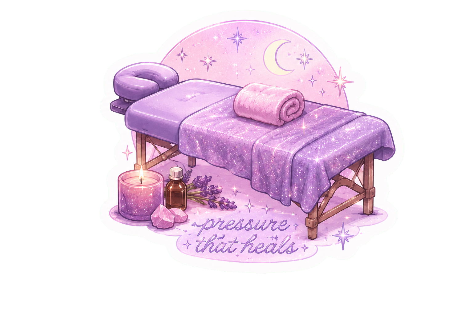 Pressure that heals massage illustration